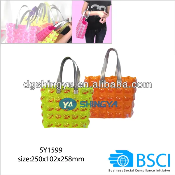 Tas Tote Tiup PVC, Tas Tangan Mode Tiup (Pabrik BSCI)