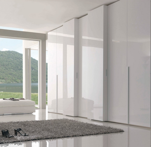 Mobília da cama estilo moderno <span class=keywords><strong>pvc</strong></span> membrana mdf armário de madeira feita em fohu