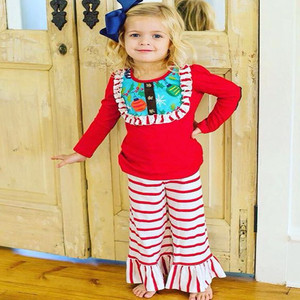 Conjuntos de Boutique para Bebés Niñas Otoño: Lindos Pantalones con Volantes a Rayas y Ropa Infantil Fruncida al por Mayor, Moda Primavera para Niños - Product Image 2