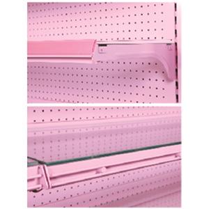 Màu hồng màu duy nhất bảng điều khiển bên Gondola siêu thị mỹ phẩm Boutique kệ kim loại kệ với kệ kính lớp - Product Image 2