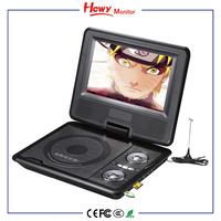Lecteur DVD portable LED 7 pouces avec TV, MP3, MP4, radio, USB, SD