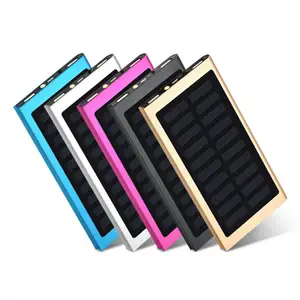 Powerbank solar charger oem customized beige black gray green red yellow solar power bank fishing