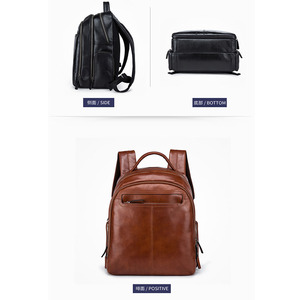 Ba Lô Da Thật Cho Nam, Loại Nhỏ, Phong Cách Cổ Điển, Đi Chợ, Thâm Quyến - Product Image 4