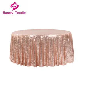 Ausgefallene Hochzeits tischdecken Wasserdichte Champagner Sparkle Sequin Glitter Runde Tischdecke