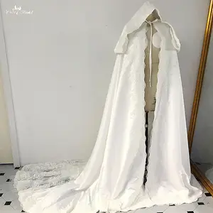 RSJ123 Wedding Jacket Real Photos Popular Medieval Renaissance Costume cape Fancy Wedding Wraps Satin Bridal Cape Winter Cloak