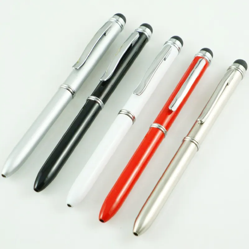 2 in 1 Metal Twist Pen Two Color Refills Stylus Pen Capacitive Touch Screen Stylus Ball Pen with Pencil