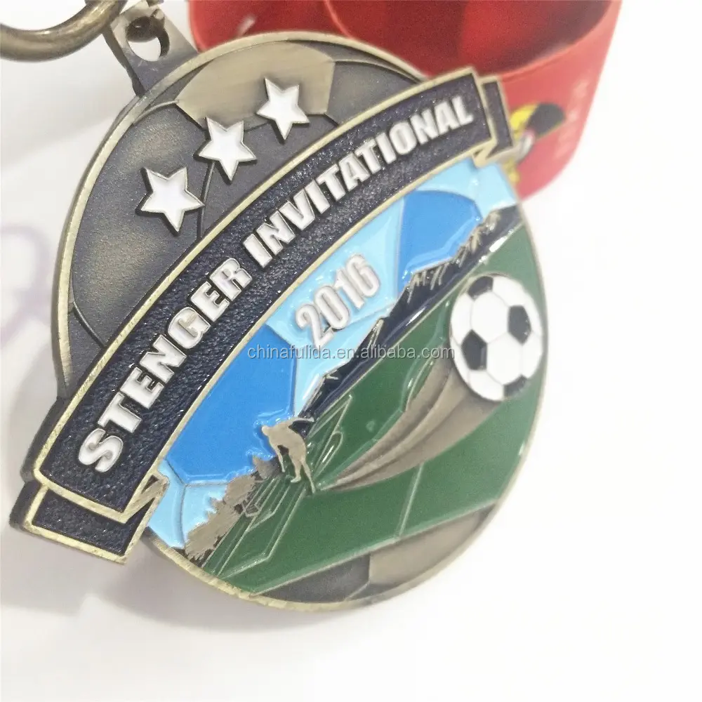 Metal Crafts Awards Chapado Medalla de fútbol Medalla de premio de fútbol