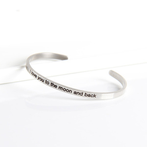 Surface emmêlée 3 4 5 6mm en gros en acier inoxydable citations inspirantes bijoux <span class=keywords><strong>Bracelet</strong></span> pour hommes et femmes - Product Image 5