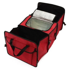 Car Boot Tidy Organiser, Foldable Car Trunk Storage Organizer Bag with Cooler and Insulation Compartment, Collapsible Shopping T
