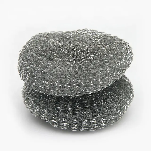 18g*2pcs Galvanized Scourer Mesh Pot Clean Ball Zinc Coated Scrubber Scrubbing Pad For Kitchen Cleaning
