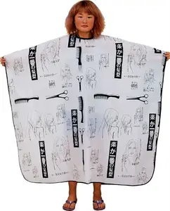 Factory Custom Cheap Polyester Printed Pattern Wholesale Hairdressing Apron Hairdresser Kids Hair Cutting Cape For Barber Shop