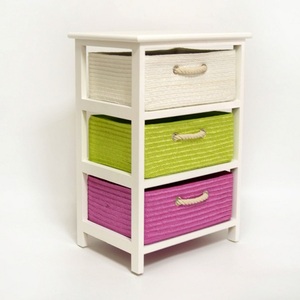 Solid Wood <strong>3</strong> <strong>Drawer</strong> White Rattan Furniture <strong>Chest</strong> <strong>of</strong> <strong>Drawers</strong> Cabinet Design - Product Image 2