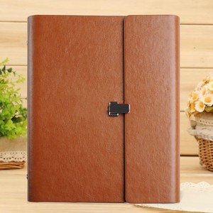 <span class=keywords><strong>Agenda</strong></span> de Cuero Doble A5 con Espiral de 9 Anillos, Cubierta de PU con Borde Pintado, Edición de Regalo - Product Image 2