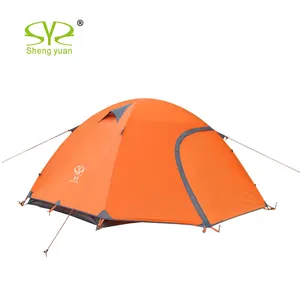 Pu涂层防晒玻璃纤维极便携式橙色易折叠旅游轻型野营帐篷