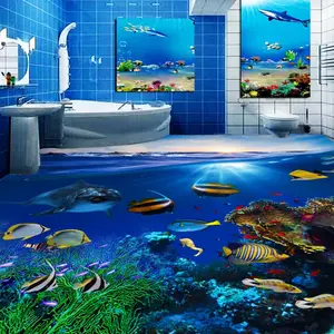 Sea World Dolfijn Vloer Behang Drawable Floor Stickers Baby Floor