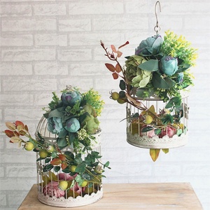 F-1531 Toptan Yapay Noel Dekorasyon Düğün Çiçek Metal Beyaz Kuş Kafesleri Kuş Kafesi Standı - Product Image 3