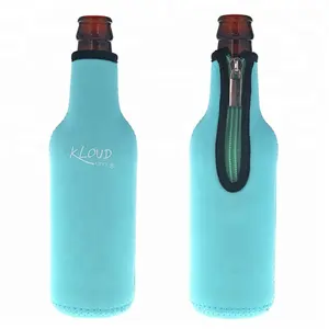 Premium Manufacture Neopren Bierflaschen kühler halter Isolierte Weinbier kühler hülle mit Reiß verschluss