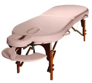 Mt Concept Taffy Manufacture New Design 2 Section Adjust Wooden Folding Portable Massage Table SPA Table Facial Bed