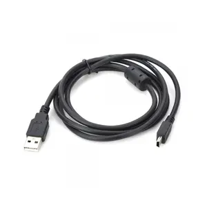 EMI/RFI can thiệp bảo vệ 90 độ L hình dạng bên phải góc trái USB 2.0 A đến mini B Nam đến Nam 5 pin dữ liệu Sạc Cáp màu đen