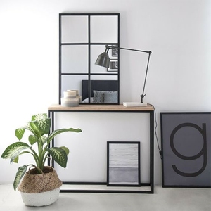 <span class=keywords><strong>Table</strong></span> de console en bois pour le rangement, style nordique et moderne, pour l'entrée du loft, le porche, le mur, le rectangle, le cadre métallique - Product Image 4