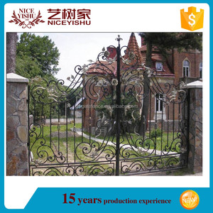 2016 nuevos modelos de compuerta de acero <span class=keywords><strong>para</strong></span> la casa y jardín con <span class=keywords><strong>forja</strong></span> accesorios de hierro/hierro fundido puerta modelos - Product Image 3