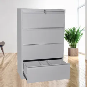 Office use legal size 4 drawer paint file cabinet with locking bar