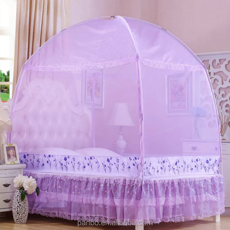 Fashion pretty queen size bed tent mosquito net purple princess mosquito net bed canopy