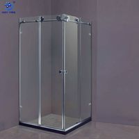 Kmry Frameloze Vierkant Gehard Glas Douchedeur Schuifontwerp Voor Hotel Badkamer Doucheruimte Behuizing