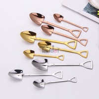 <strong>Best</strong> <strong>Sellers</strong> Restaurant <strong>Gold</strong> Ice Cream Small Shovel Shaped Spoon Stainless Steel Mini Cake Tea Coffee Dessert Spoon