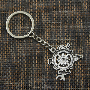 30mm Keychain DIY metal sostenedor cadena vendimia brújula León animal libélula ciervos 28*34mm colgante de plata antiguo - Product Image 4