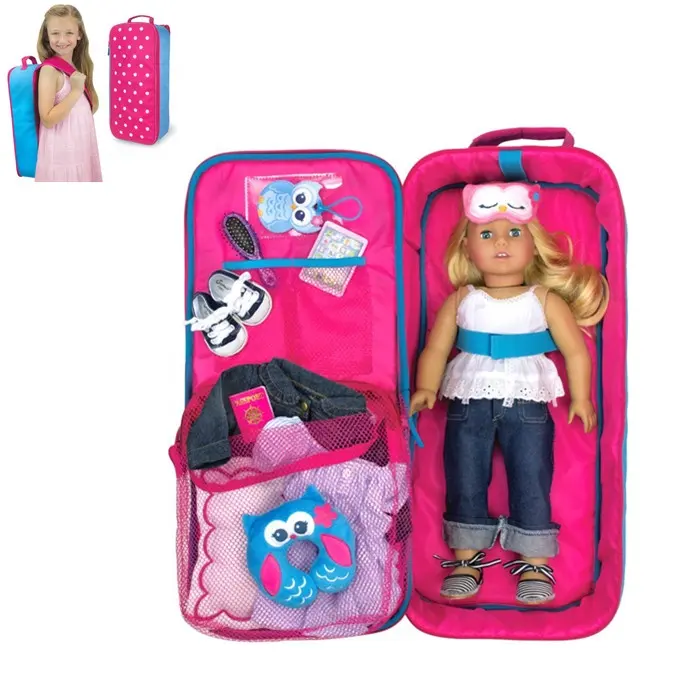 Child Travel Doll Carrier Suitcase Cross Shoulder Backpack