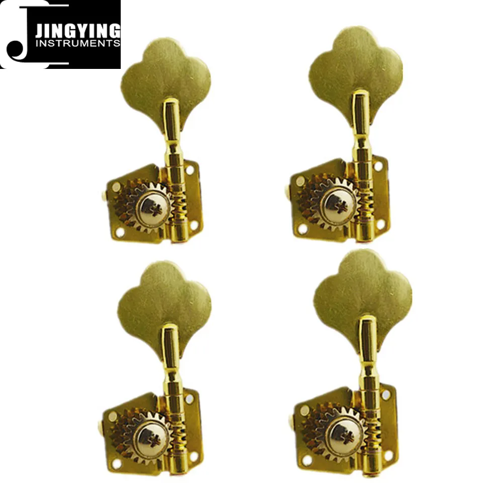 Gold Color Alloy Plum Blossom Handle+A3 Steel Plate+Iron Column+Steel Gear Open Type Electric Bass Guitar Tuning Peg