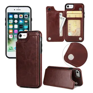 High Quality Multifunction Card Slots Wallet Mobile Back Cover Phone Case Pu Leather Case For iPhone 7 7Plus