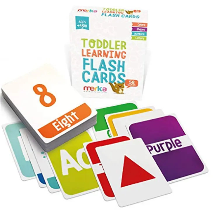 Custom Design Kids Alphabet and Numbers Learning Pocket Flash Playing Cards For Children