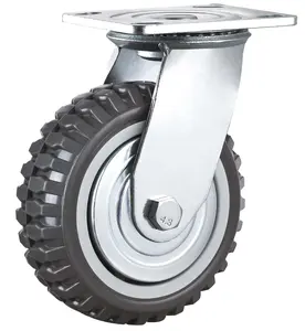 Heavy duty caster wheel swivel flame PU metal guard 4 inch 100mm double ball bearing industrial cart wheels