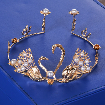 Свадебная тиара в виде лебедя на день рождения, обруч для волос для свадьбы