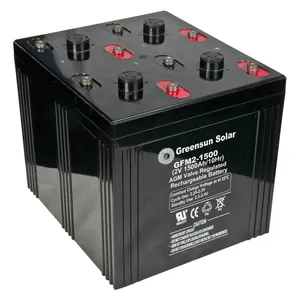 Prix de gros 2v 1500Ah Greensun batterie plomb-acide à cycle profond pour système solaire domestique