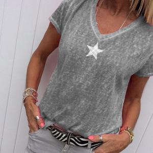 <span class=keywords><strong>Wish</strong></span>-Camisetas estampadas de talla grande para <span class=keywords><strong>mujer</strong></span>, blusa de verano, nuevos diseños, 2023 - Product Image 3