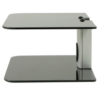 Support mural pour décodeur TV et lecteur DVD CNXD Q17-1 en aluminium et verre trempé - Noir/Argent - Capacité 37 pouces