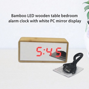EMAF jam <span class=keywords><strong>Alarm</strong></span> Digital, paket kustom cermin LED Digital bambu kayu <span class=keywords><strong>Alarm</strong></span> meja elektronik Snooze <span class=keywords><strong>Alarm</strong></span> waktu Digital jam samping tempat tidur - Product Image 4