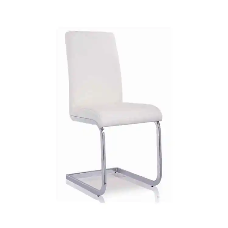 Chaise de salle à manger en cuir PU moderne, pieds de Tube en métal chromé, chaise à nœud, Offre Spéciale