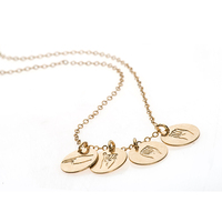 Collier de langue de signe significatif ASL en acier inoxydable plaqué or collier coréen accessoires pièce de monnaie collier de disque rond vente en gros