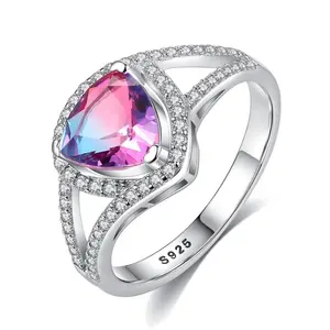 CZCITY New Arrival Fine Jewelry 925 Sterling Silver Topaz Gemstone Rings Anniversary And Party Ring