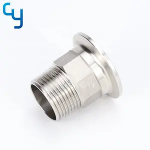 CY sanitary stainless steel pipe fittings tri clamp hexagonal male thread ferrule adapter