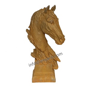 Figurines d'animaux de table en métal antique pour la maison Statue de jardin Patio grandeur nature <span class=keywords><strong>sanglier</strong></span> tête d'animal sauvage décor extérieur ornemental - Product Image 3