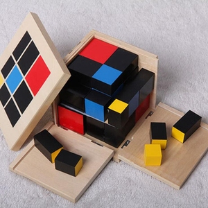 Jouet mathématiques Montessori coffre-fort en bois de hêtre, cube trinoculaire de haute qualité, offre spéciale - Product Image 4