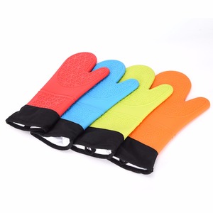Ventes chaudes, maniques de four en silicone de qualité alimentaire, antidérapantes, résistantes à la chaleur, doublure matelassée, logo personnalisé, maniques en silicone - Product Image 5
