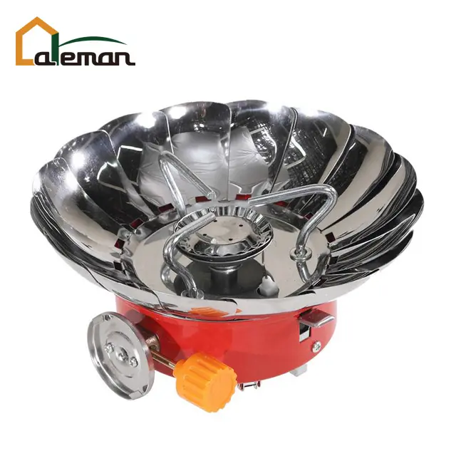Windproof Camping Gas Stove, Wind Shield Mini Compact Hiking Gas Burner Cooker Lotus Shape 220gr Nozzle Gas Cartridge Type OEM