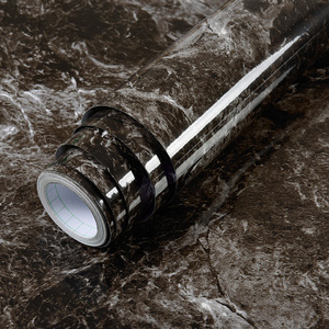 Design classico di Stirata del PVC Marmo Nero Adesivo Decorativo Pellicola del Soffitto - Product Image 4