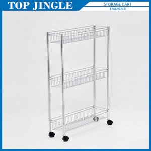 Carrito elegante de bambú de 3 niveles con bandeja en la parte superior - Product Image 4